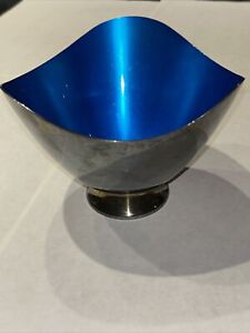 Vintage Silver Plate And Enamel Bowl