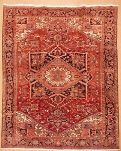 Heriz Red Tribal Hand Knotted Wool Oriental Area Rug Carpet 8 3 X 11 6 