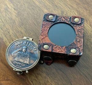 Solid Brass Boy Scouts Pocket Compass Gift