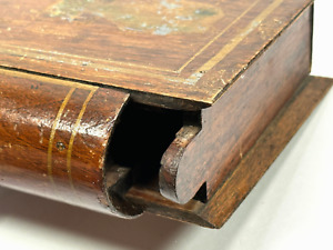 Antique Wood Folk Art Victorian Secret Hidden Stash Book Box