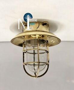 Nautical Lamp Shade Marine Industrial Bulkhead Brass Ceiling Ship Lamp Fixture