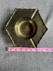 Antique Brass Ash Tray Original Old Hand Crafted