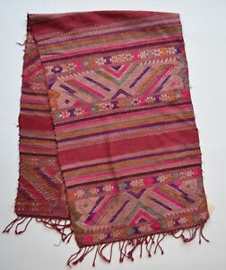 Vintage Laotian Hand Woven Silk Chok Laos Asian Textiles Art