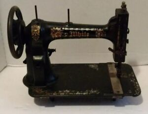 Vintage Antique White Sewing Machine 1 On Bottom Late 1800s 