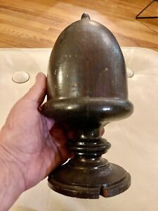 Large Victorian Solid Wood Acorn Newel Post Finial Heavy Architecture Salvage