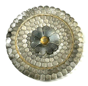 Large Lacy Glass W Concentric Circles Button 4723