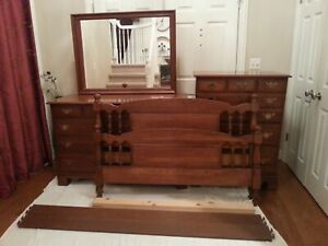 Vintage Sterling House Early American Furniture Solid Cherry Double Bedroom Set