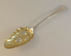 Georgian 1807 London England Sterling Decorated Serving Spoon 8 5 8 
