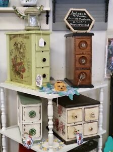 Refurbished Antique Treadle Sewing Machine 3 Drawer Cabinet Green