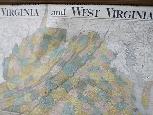 Antique Map Virginia Wva 60 Rand Mcnally Co New Business Atlas Copyright 1898