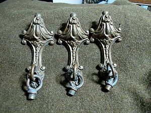Antique 3pc Brass Salvage Pieces Legs W Dangling Hoops Ornate R S No 1 5 25 Ea