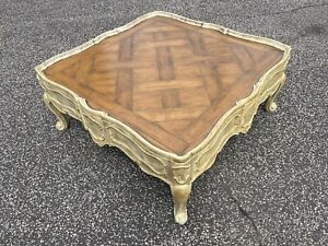 Baker French Country Parquet Top Coffee Table