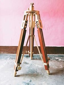 Brass Wooden Tripod Nautical Vintage Theater Stage Industrial Nautical 40 