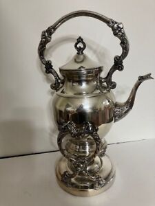 Large Vintage Sheridan Silver Plated Coffee Server W Stand And Warmer 15 Tall
