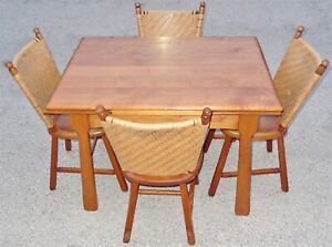 Old Old Hickory Dining Table Pull Out Extensions 4 Chairs Martinsville Indiana