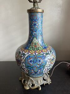 Antique Chinese Cloisonne Qianlong Jiaqing Bottle Vase Lamp Rare Art