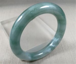 56 6mm Natural Ice Green Jadeite Bracelet Burma Jadeite Jade Bracelet Bangle