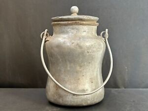 Rare Old Vintage Metal Milk Churn Jug Water Can Pot Bharni With Handle