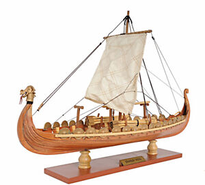 Drakkar Dragon Viking Longship Wooden Ship Model Small 15 Fully Built Sailboat