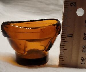 Antique Eye Wash Cup In Amber Glass Unusual Style