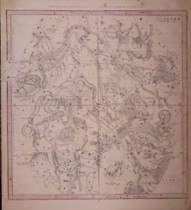 1835 Star Chart Constellations Sagittarius Hercules Map By Burrett 018