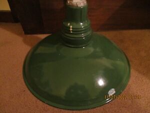Vintage Pendant Industrial Barn Light Fixture Shade Porcealin 6 Or 13 Stem