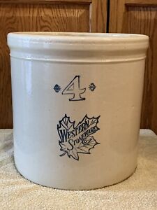 Antique 4 Gallon Western Stoneware Co Crock