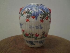 Arita Porcelain Underglaze Blue And Overglaze Enamels Vase Jar Maple River Scene