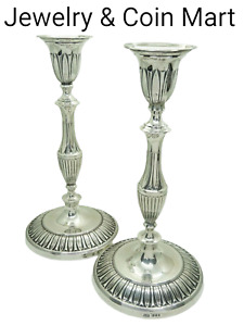 Antique Crichton Co Ltd English Sterling Silver Candlesticks Set 10 