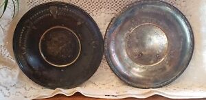 Lot Of 2 Vintage Silver Plated 10 Trays