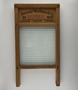 Antique National Washboard Company No 860 Wooden Chicago Memphis Saginaw Number