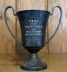 1969 Vintage Silver Plate Trophy Trophy Trophies Loving Cup