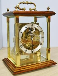 Rare Vintage Kieninger 8 Day Triple Chime Musical Oak 4 Glass Mantel Clock