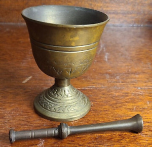 Brass Apothecary Pharmacists Mortar And Pestle