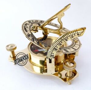 3 Marine Magnetic Device Nautical Brass Pocket Sundial Compass Sailor Gifts