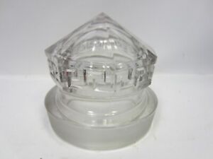 Antique Ground Glass Greek Key Apothecary Jar Lid Only 