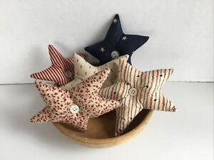 Americana Stars Fabric Bowl Fillers Set Of 5 Ornies Tucks Make Do Fillers New