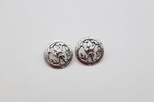 Antique Sterling Silver Pair Of Buttons Hallmarked Birmingham 1900