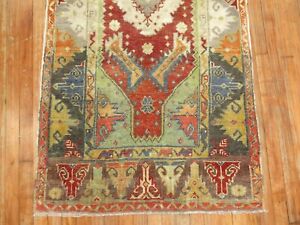 Antique Decorative Turkish Melas Oushak Rug Size 3 X6 1 