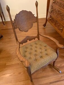 Antique Tiger Oak Rocking Chair
