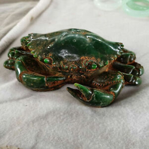 China S Old Jade Carved Green Jade Crab