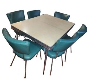 Vintage 1950s Virtue Brothers Dining Set Table 6 Chairs