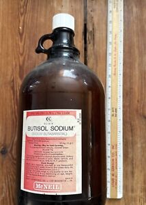 Mcneil One Gallon Pharmacy Bottle Butisol Sodium Butabarbital 1966 Htf