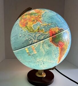 Replogle World Horizon Series 12 Inch Scan Globe Light Up Electric Lamp U S A
