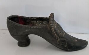 Antique Victorian Pewter Shoe Pin Cushion