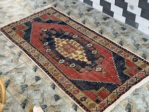 Vintage Oushak Farmhouse Rug Handknotted Turkish Anatolian Wool Area Carpet 4x8