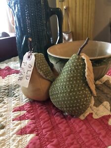 Primitive Antique Quilt Pears Early Poison Green Mustard