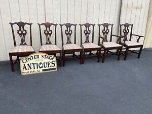 63155 Set Of 6 Solid Mahogany Dining Chairs Chair S