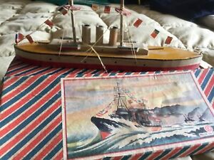 Antique Wooden Ship Early 1900 S Japan With Box