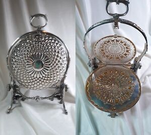 Beautiful Victorian Silver Plated Muffin Toast Warmer Circa 1890 Rare Design
